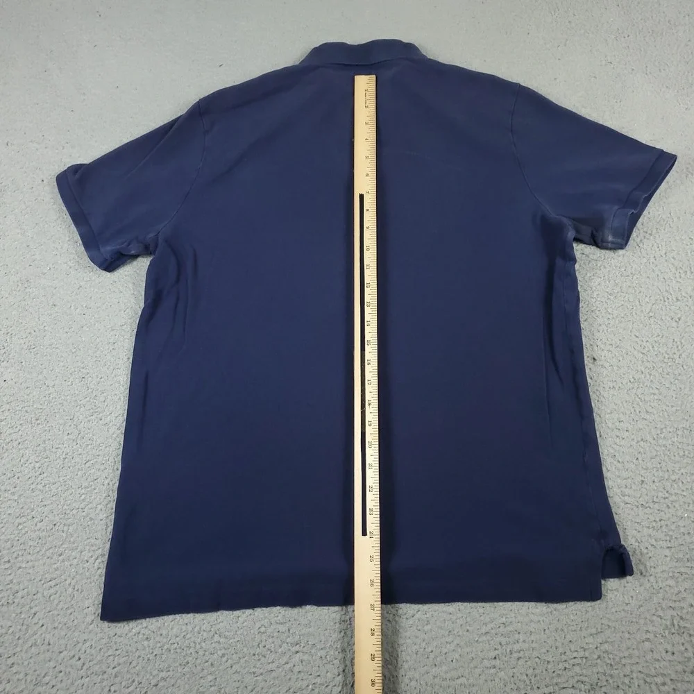 Ralph Lauren Polo Shirt Mens Large Blue Classic Fit Short Sleeve *STAINED